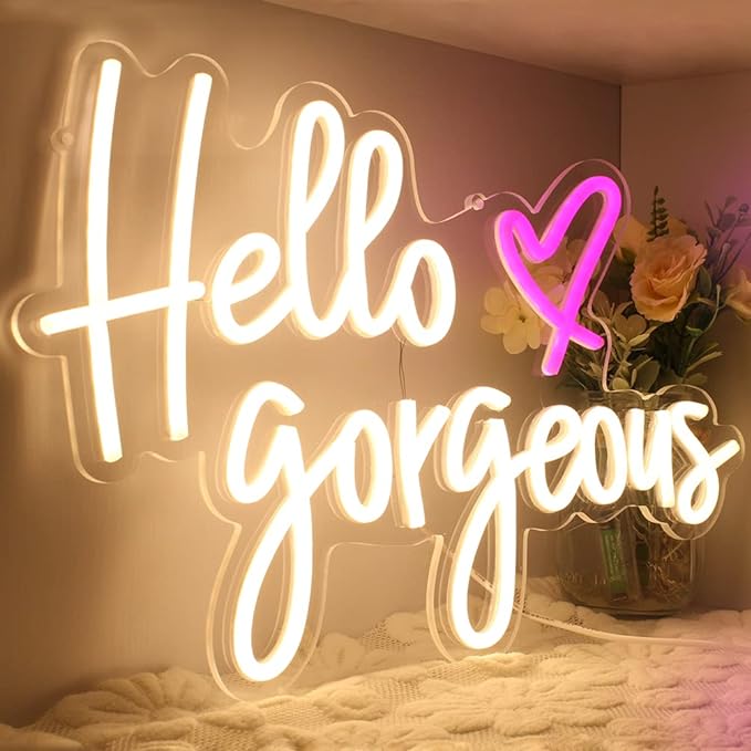 "Hello Gorgeous" Neon Sign