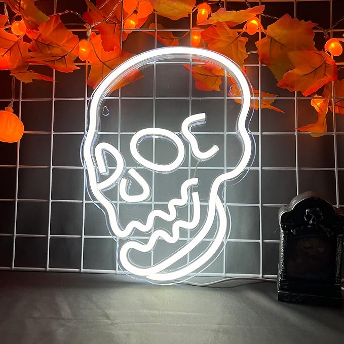 "Skeleton Skull" Neon Sign