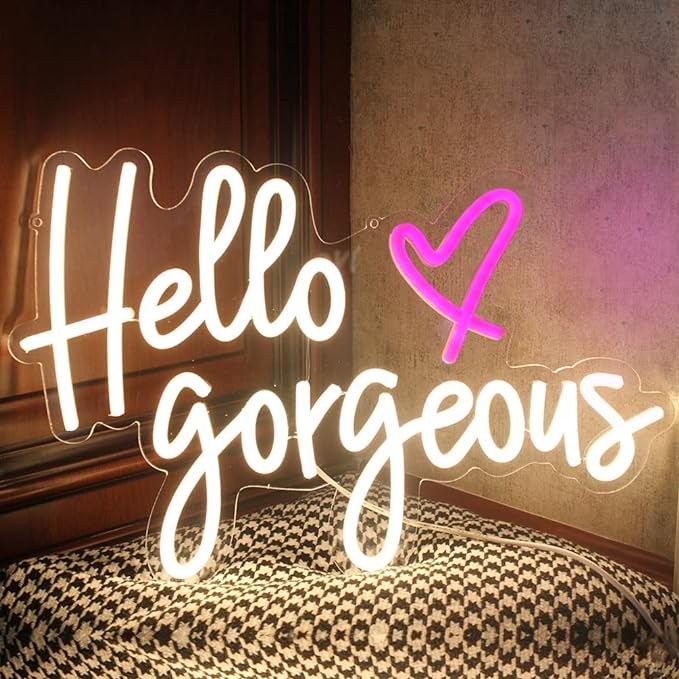 "Hello Gorgeous" Neon Sign