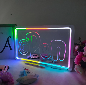 "Open Sign, Dreamy Color Changing" Mirror Neon Sign