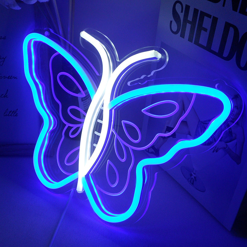 "Butterfly" Neon Sign Blue+white