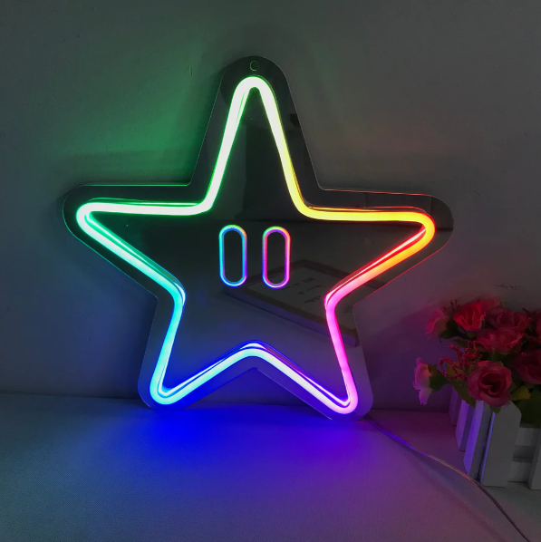 "Star, Dreamy Color Changing" Mirror Neon Sign