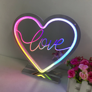 "Love, Dreamy Color Changing" Mirror Neon Sign