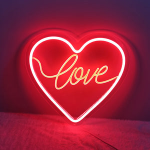 "Love" Neon Sign red