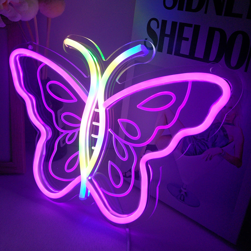 "Butterfly" Neon Sign Purple+colorful