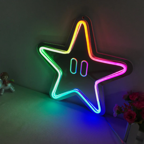 "Star, Dreamy Color Changing" Mirror Neon Sign